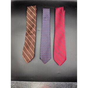 3 Christian Dior Necktie LOT Italy Striped Paisley Polka Dot Print Neck Ties VTG